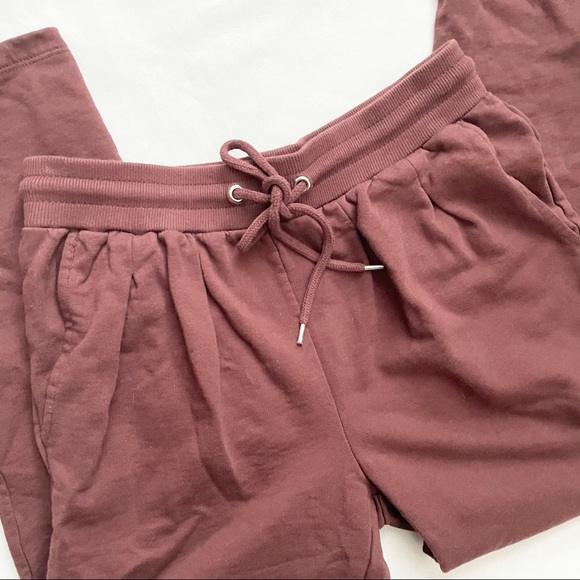 Asos Tapered Pleated Sweatpants Burgundy Joggers - Picture 7 of 7
